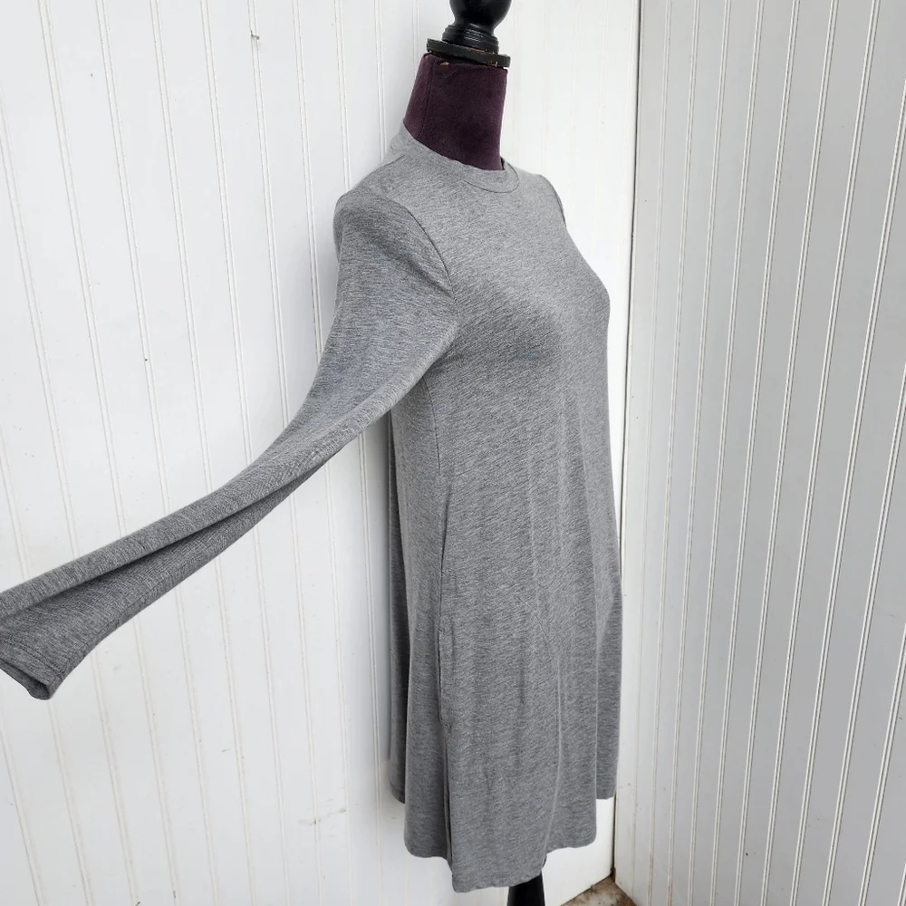 J. CREW Women's Gray Knit Sheath Dress Long Sleeve Women's Stretch Sz S